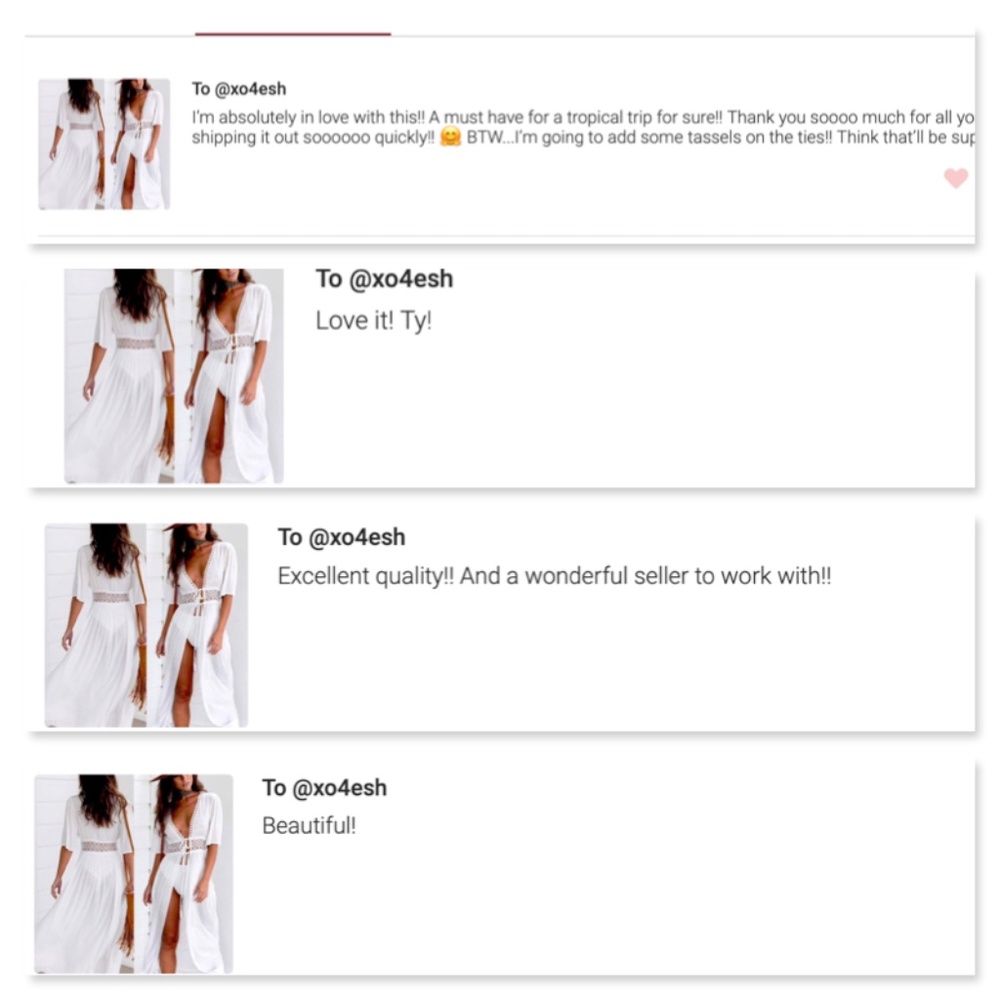 White Crochet Waist Beach Cover Up Tunic/Robe - Picture 8 of 16